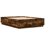 vidaXL Cadre de lit avec LED sans matelas chêne fumé 120x200 cm