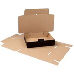 Boîte pliante d'envoi postal noire en micro-cannelé sans bande d'arrachage 23 6 x 18 1 x 5 4 cm