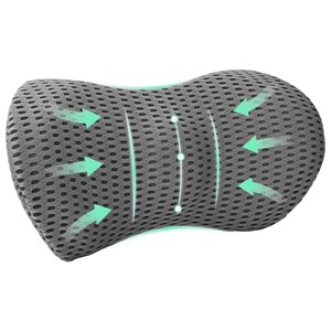 vidaXL Coussin de Dos avec oreiller Gris 47 5 x 23 x 12 cm Maille 4D