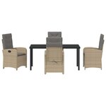 vidaXL Ensemble de salle à manger pour jardin 5 Pièces Beige polyrotin