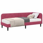 vidaXL Cadre de lit d'angle avec matelas Bordeaux 80 x 200 cm Velours