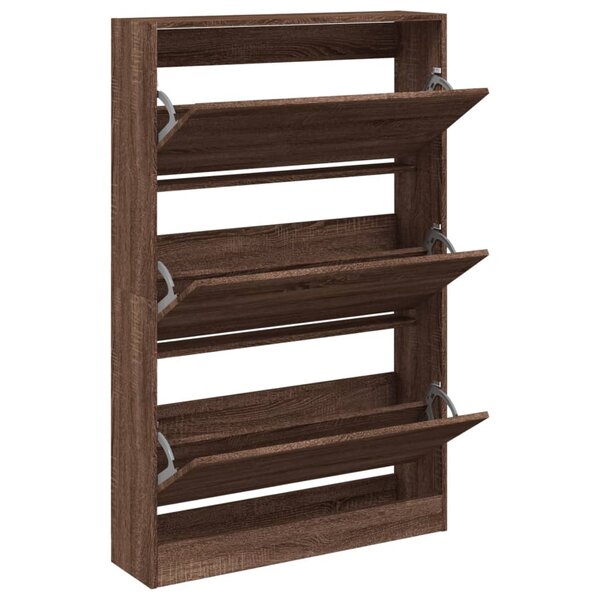 vidaXL Armoire à chaussures chêne marron 80x21x125 5cm bois ingénierie