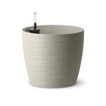 PoeTIC - Pot Casa Cosy rond gris soie - Ø29,8 x H 26,5 cm 12,6L avec réserve d'eau