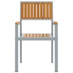 Chaises d'extérieur vidaXL 2 Pièces Empilables en Bois Acacia et Métal Gris