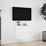 vidaXL Meuble TV mural avec lumières LED blanc 41x31x45 cm