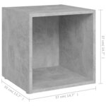 vidaXL Meubles TV 2 Pièces gris béton 37x35x37 cm bois d’ingénierie