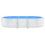 vidaXL Piscine ovale avec parois en acier 610x360x120 cm Blanc