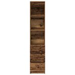 vidaXL Buffet haut 37 5x35x180 cm vieux bois bois d'ingénierie