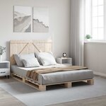 vidaXL Cadre de lit sans matelas avec tête de lit bois massif