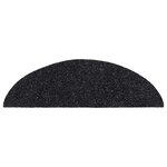 vidaXL Tapis d'escalier autocollants 30 pièces 56 x 17 x 3 cm Noir Demi-rond