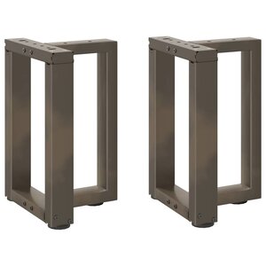 vidaXL Pieds de table basse en T  2 pièces  noir  38 x 25 x (42-43) cm  acier
