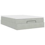vidaXL Cadre de lit ottoman avec matelas gris clair 140x200 cm velours