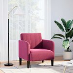 vidaXL Fauteuil avec accoudoirs rouge bordeaux 54 cm velours