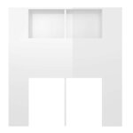 vidaXL Armoire de tête de lit Blanc brillant 100x18 5x102 5 cm