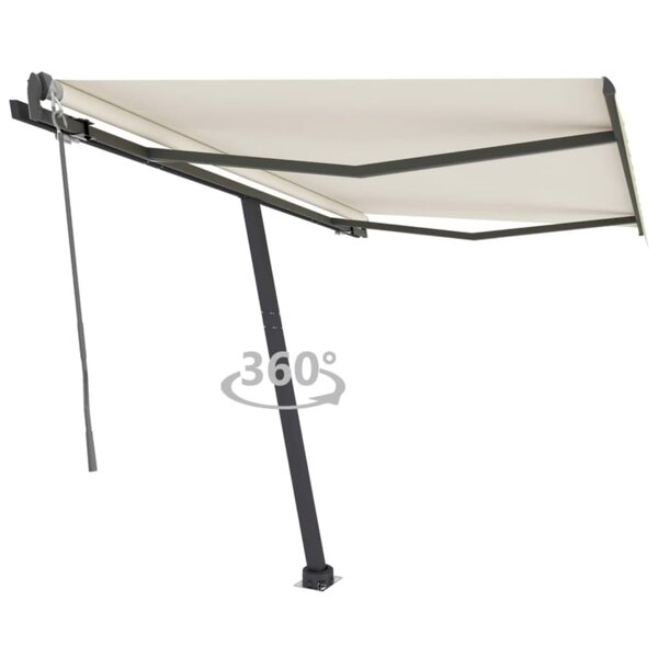 vidaXL Auvent automatique sur pied 350x250 cm Crème