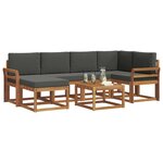 vidaXL Ensemble de canapés d'extérieur 7 Pièces Naturel et Anthracite