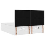 vidaXL Cadre de lit ottoman et matelas blanc pur 180x200 cm similicuir