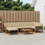 vidaXL Ensemble de canapés d'extérieur 7 Pièces Naturel et Beige
