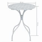 vidaXL Ensemble de bistro 3 Pièces acier blanc grisâtre