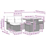 vidaXL Ensemble de canapé de jardin 7 Pièces Marron Poly rotin