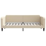vidaXL Lit de jour avec gigogne et tiroirs crème 80x200 cm tissu