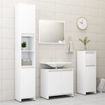 vidaXL Ensemble de meubles de salle de bain Blanc Bois d'ingénierie