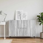 vidaXL Buffet Sonoma gris 89 x 34 5 x 62 cm Bois d'ingénierie