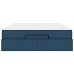 vidaXL Cadre de lit avec stockage Bleu 160 x 200 cm tissu
