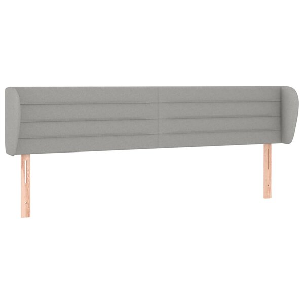 vidaXL Tête de lit avec oreilles Gris clair 203x23x78/88 cm Tissu