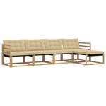 vidaXL Ensemble de canapés d'extérieur 5 pc Blanc et Beige