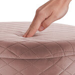 Tectake Pouf coffre de rangement aspect velours COCO matelassé - rose