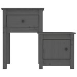 vidaXL Table de chevet Gris 79 5x38x65 5 cm Bois de pin massif
