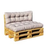 Set 2 coussins palette d'extérieur riou taupe polyester 120 x 80 x 15 cm
