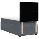 vidaXL Sommier à lattes de lit et matelas Gris foncé 80x200 cm Velours