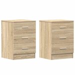 vidaXL Tables de chevet 2Pièces chêne sonoma 38x35x56cm bois d'ingénierie