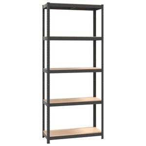 vidaXL Étagère de rangement 5 niveaux Anthracite Acier bois ingénierie