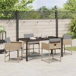 vidaXL Ensemble de salle à manger pour jardin 5 Pièces Beige polyrotin