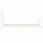 vidaXL Cadre de lit et tête de lit blanc 100x200 cm bois massif