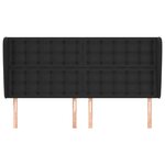 vidaXL Tête de lit avec oreilles Noir 183x23x118/128 cm Similicuir