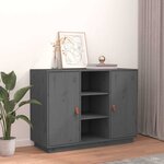 vidaXL Buffet Gris 100x40x75 cm Bois massif de pin