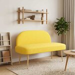 vidaXL Banc rembourré avec dossier Jaune clair 110 x 60 x 76 cm
