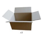 3 petits cartons d'emballage 16 x 12 x 11 cm