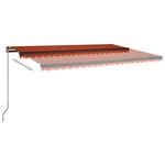 vidaXL Auvent automatique capteur de vent/LED 500x300 cm Orange marron