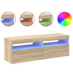 vidaXL Meubles TV avec lumières LED 2 Pièces Chêne sonoma 60x35x40 cm