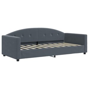 vidaXL Lit de repos gris foncé 90x190 cm velours