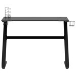 vidaXL Bureau de jeu avec pieds en forme de ZZ Noir 110x60x75 cm