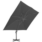 vidaXL Parasol de jardin déporté avec mât en aluminium 400 x 300 cm Anthracite