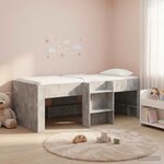 vidaXL Cadre de Lit Élevé pour Enfants 2 Pièces Gris béton 90 x 190 cm