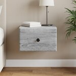 vidaXL Cabinet de chevet mural Sonoma gris 34 5 x 33 x 20 cm