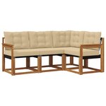 vidaXL Ensemble de canapés d'extérieur 4 pc Naturel et Beige